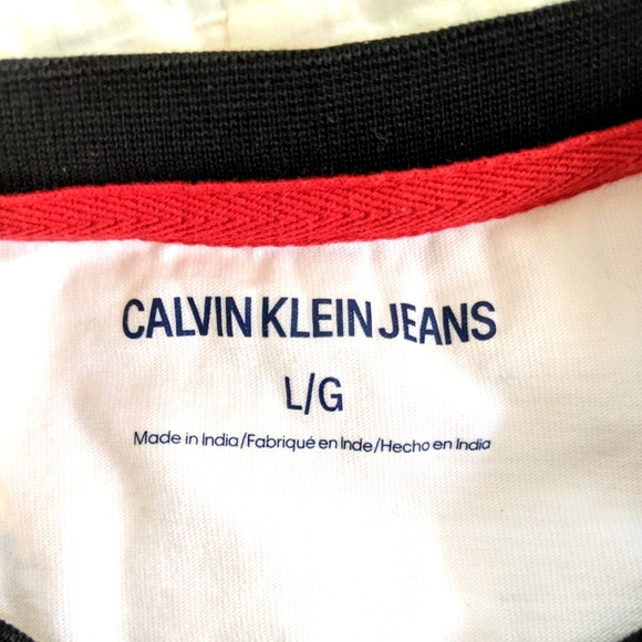 Calvin Klein Jean crop top, white, size L - Picture 3 of 6
